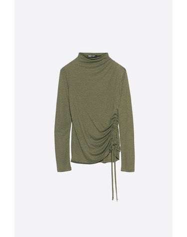 빔바이롤라 스트라이프 셔링 하이넥 티셔츠 262BR7448.12540 OLIVE