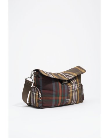 빔바이롤라 타탄 체크 라지 플랩 크로스백 262BBKJ4D.21254 TARTAN CHOCOLATE GREEN