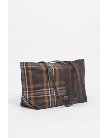 빔바이롤라 타탄 체크 미디엄 쇼퍼백 262BBVJ9M.20254 TARTAN CHOCOLATE GREEN