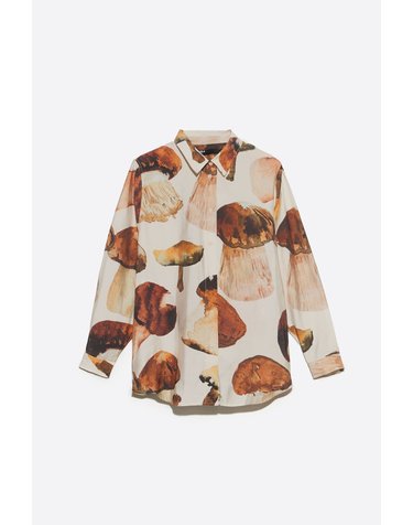 빔바이롤라 버섯 프린트 긴팔 셔츠 262BR2025.11301 FUNGI OFF WHITE