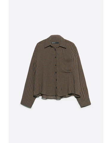 빔바이롤라 오버사이즈 체크 긴팔 셔츠 262BR2039.12600 BROWN