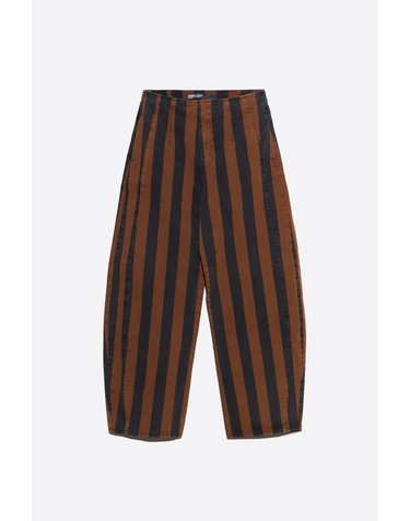 빔바이롤라 스트라이프 와이드 코튼 팬츠 262BR6121.12601 LIGHT BROWN