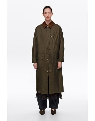 빔바이롤라 코듀로이 카라 코튼 롱 코트 262BR0475.10530 KHAKI