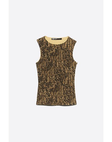 빔바이롤라 프린트 라운드넥 민소매 탑 262BR7468.11291 REPTILE MINI OCHRE