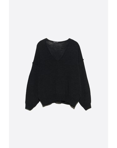 빔바이롤라 오버사이즈 V넥 울 니트 스웨터 262BR7241.10016 DARK GREY MELANGE