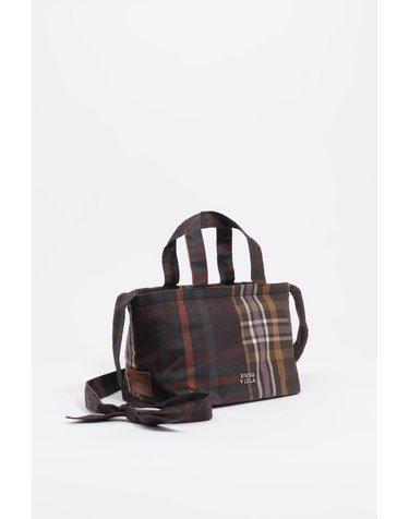 빔바이롤라 타탄 체크 코팅 크로스백 262BBV912.20254 TARTAN CHOCOLATE GREEN