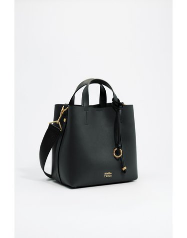 빔바이롤라 참 장식 가죽 치와와 토트백 262BB1J1X.10000 BLACK