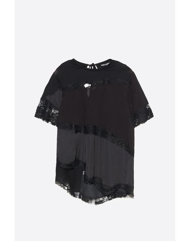 빔바이롤라 레이스 패치워크 반팔 티셔츠 262BR7457.10000 BLACK