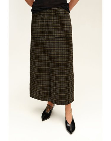 빔바이롤라 체크 A라인 롱 스커트 262BR4802.12530 KHAKI