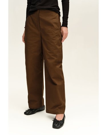 빔바이롤라 배럴컷 와이드 면 팬츠 262BR6002.11542 DARK OLIVE