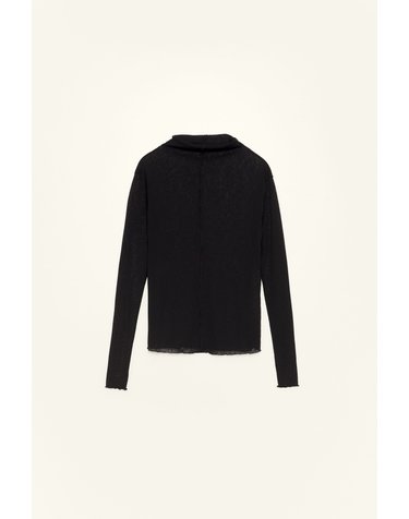 빔바이롤라 슬림핏 하이넥 골지 긴팔 티셔츠 262BR7410.10000 BLACK