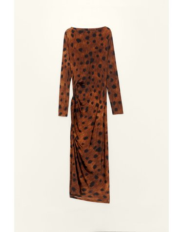 빔바이롤라 애니멀 패턴 슬릿 롱 원피스 262BR9023.11310 DEER BLACK BROWN