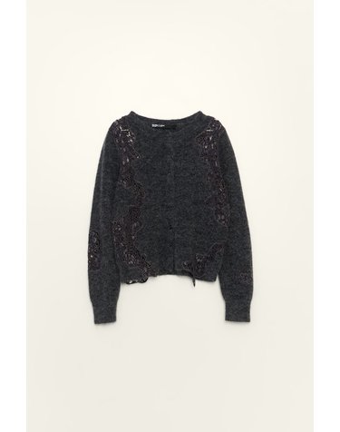 빔바이롤라 멜란지 모헤어 레이스 가디건 262BR7318.10016 DARK GREY MELANGE
