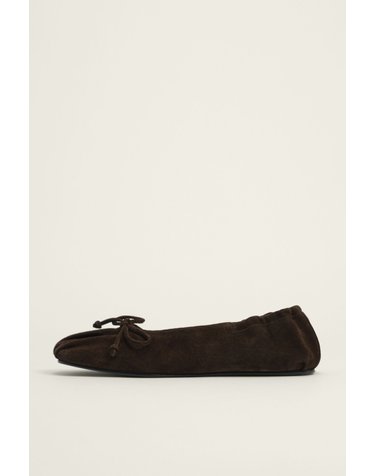 빔바이롤라 스웨이드 리본 발레리나 플랫 262BZ0410.11602 DARK BROWN