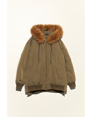 빔바이롤라 퍼 후드 패딩 봄버 자켓 262BR0448.10530 KHAKI