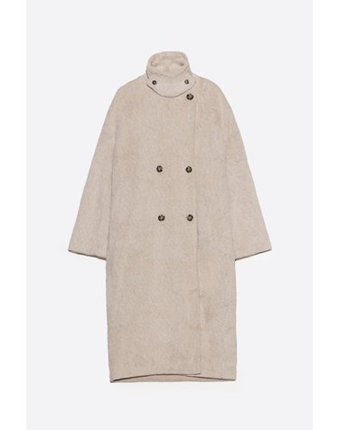 빔바이롤라 베이지 퍼 더블 미디 코트 262BR0415.10090 BEIGE
