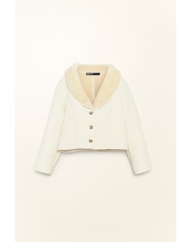 빔바이롤라 크롭 퍼 안감 노치 칼라 자켓 262BR0472.10070 IVORY