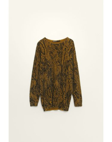 빔바이롤라 스네이크 패턴 퍼 롱 스웨터 262BR7233.11290 REPTILE KHAKI