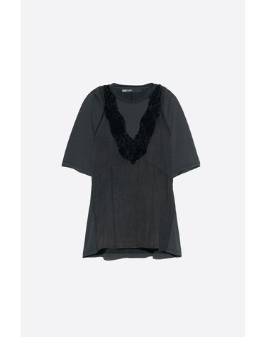 빔바이롤라 레이어드 레이스 반팔 티셔츠 262BR7456.10035 WASHED BLACK