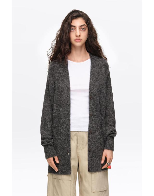빔바이롤라 빔바이롤라 알파카 브이넥 루즈핏 롱 가디건 262BR7305.10016 DARK GREY MELANGE 그레이 착용컷