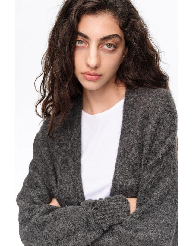 빔바이롤라 빔바이롤라 알파카 브이넥 루즈핏 롱 가디건 262BR7305.10016 DARK GREY MELANGE 그레이 착용컷