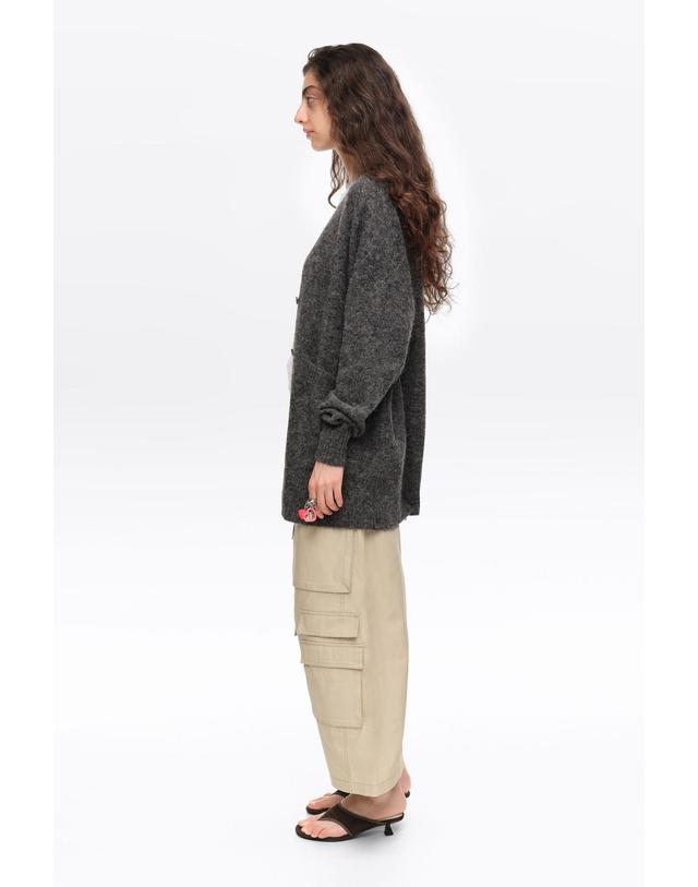 빔바이롤라 빔바이롤라 알파카 브이넥 루즈핏 롱 가디건 262BR7305.10016 DARK GREY MELANGE 그레이 착용컷