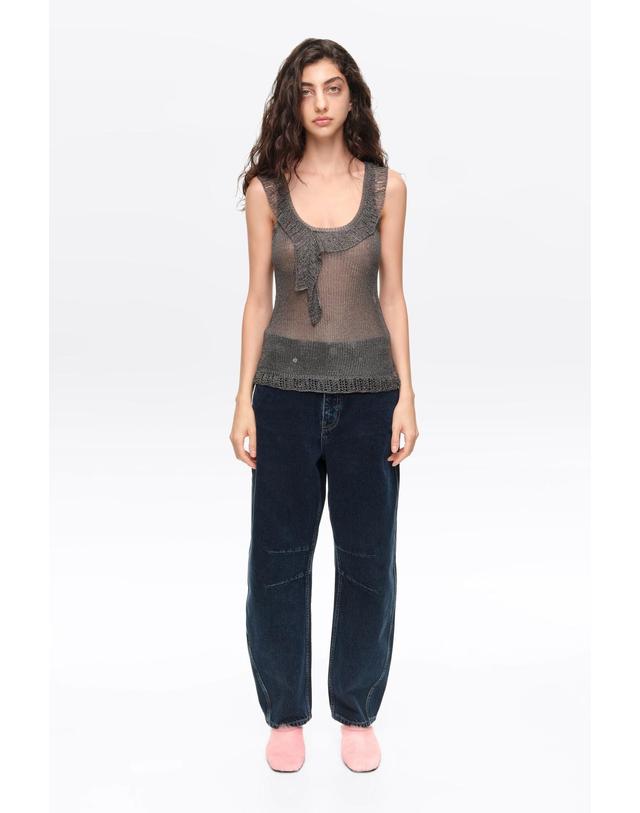 빔바이롤라 빔바이롤라 배럴핏 미드라이즈 데님 팬츠 262BR6140.11405 DARK DENIM BLUE 네이비 착용컷
