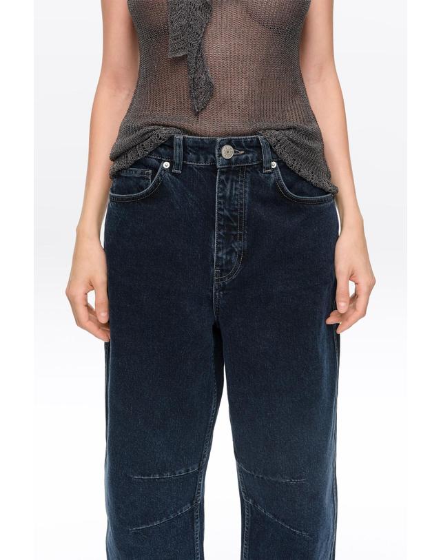 빔바이롤라 빔바이롤라 배럴핏 미드라이즈 데님 팬츠 262BR6140.11405 DARK DENIM BLUE 네이비 착용컷