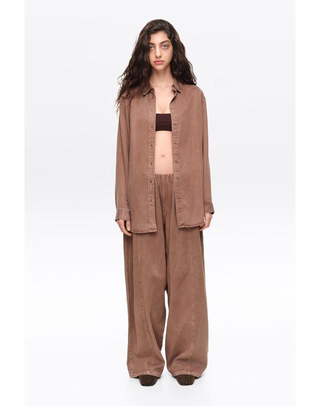 빔바이롤라 빔바이롤라 워시드 브라운 와이드 데님 팬츠 262BR6103.10648 WASHED BROWN 초콜릿 착용컷