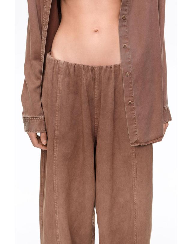 빔바이롤라 빔바이롤라 워시드 브라운 와이드 데님 팬츠 262BR6103.10648 WASHED BROWN 초콜릿 착용컷