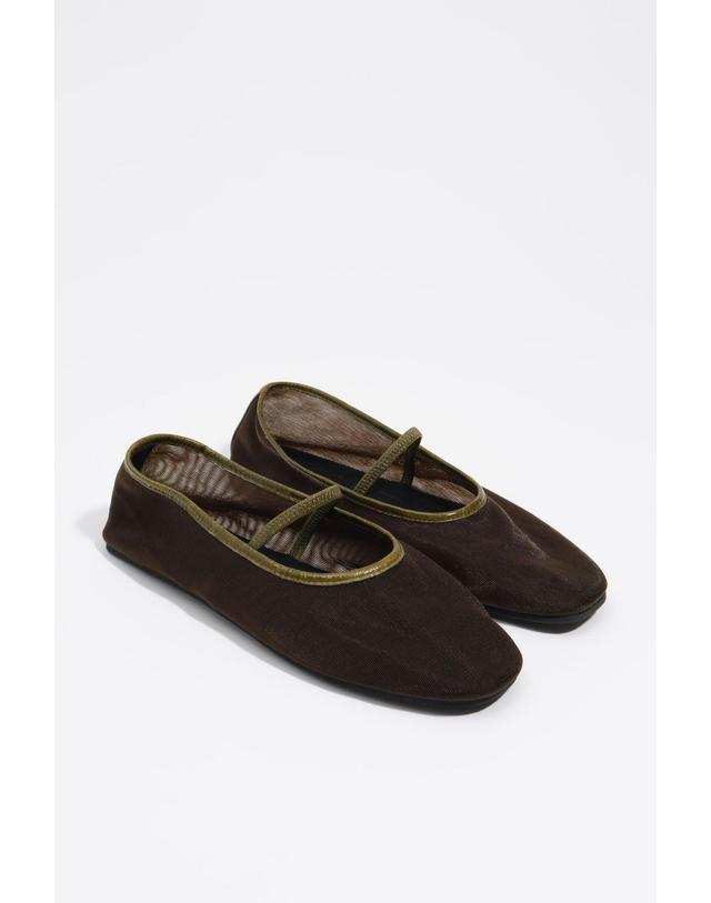 빔바이롤라 빔바이롤라 메쉬 스트랩 발레리나 플랫 262BZ0498.12502 DARK GREEN 그린 착용컷