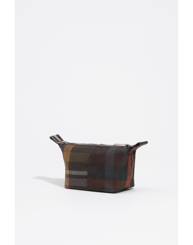 빔바이롤라 빔바이롤라 타탄 체크 트라페치오 파우치 262BBV104.20254 TARTAN CHOCOLATE GREEN 멀티컬러 착용컷
