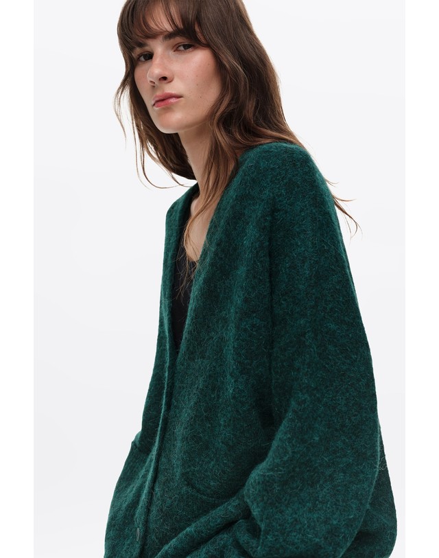 빔바이롤라 빔바이롤라 알파카 혼방 브이넥 루즈핏 롱 가디건 262BR7305.10525 DARK TEAL 그린 착용컷