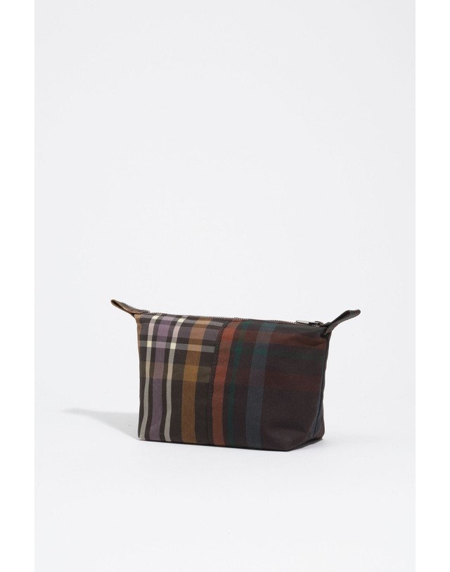 빔바이롤라 빔바이롤라 타탄 체크 스몰 코스메틱 파우치 262BBV413.20254 TARTAN CHOCOLATE GREEN 멀티컬러 착용컷