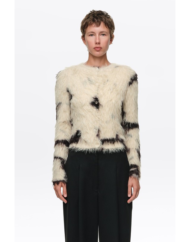 빔바이롤라 빔바이롤라 스트레이트 퍼 크루넥 가디건 262BR7334.11150 PONY 멀티컬러 착용컷