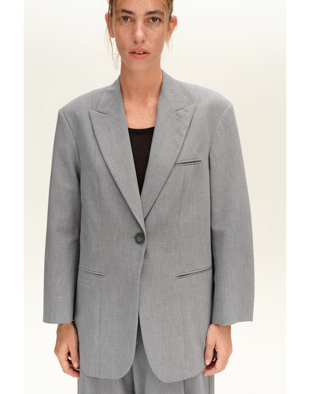 빔바이롤라 빔바이롤라 맥시 라펠 테일러드 재킷 262BR4073.10011 LIGHT GREY 그레이 착용컷