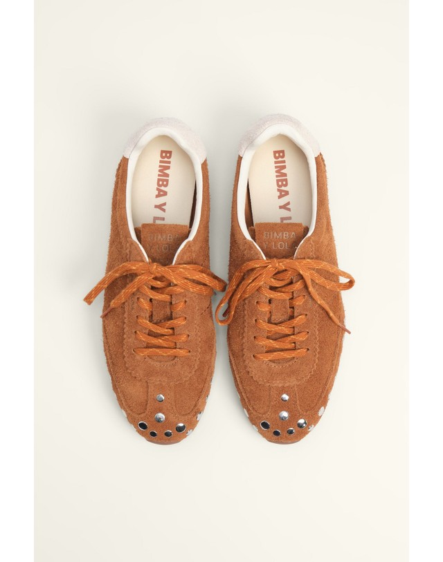 빔바이롤라 빔바이롤라 스터드 스웨이드 스니커즈 262BZ1329.10151 BURNT ORANGE 오렌지 착용컷