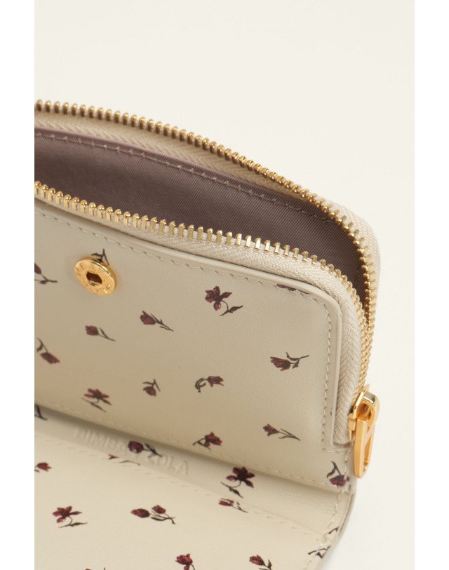 빔바이롤라 빔바이롤라 튤립 가죽 컴팩트 미니 지갑 262BBF223.10350 TULIP MINI DARK IVORY 아이보리 착용컷