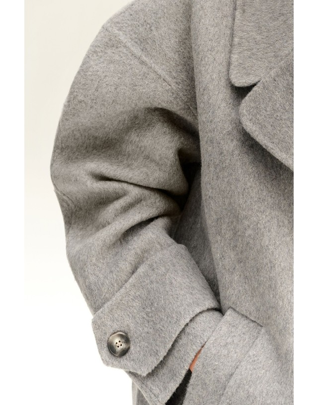 빔바이롤라 빔바이롤라 울 더블브레스트 숏 코트 262BR0406.10011 LIGHT GREY 그레이 착용컷