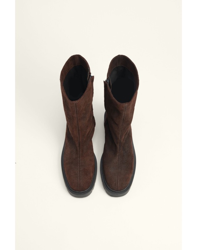 빔바이롤라 빔바이롤라 오일드 레더 지퍼 청키 미들부츠 262BZ0632.10602 DARK BROWN 초콜릿 착용컷