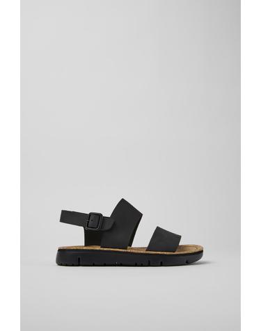 캠퍼 블랙 스트랩 레더 샌들 Oruga K201038-001 BLACK