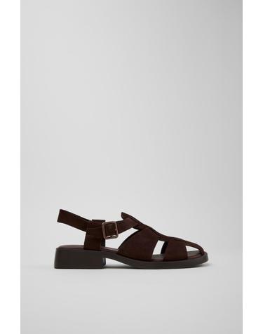 캠퍼 브라운 스웨이드 샌들 여성 Dana K201489-012 BROWN