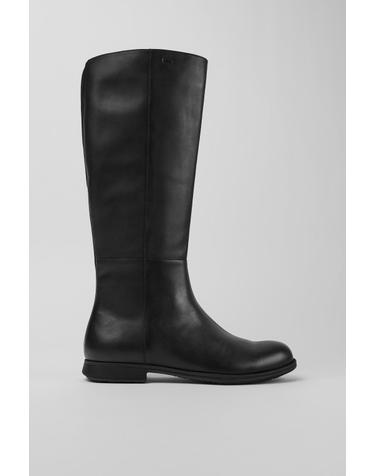 캠퍼 클래식 블랙 레더 여성 롱부츠 Mil K400451-001 BLACK