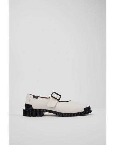 캠퍼 화이트 가죽 컴포트 메리제인 슈즈 Pix K201924-002 WHITE