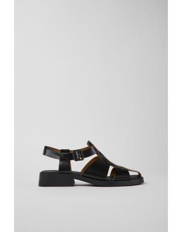 캠퍼 블랙 레더 스트랩 샌들 Dana K201489-001 BLACK