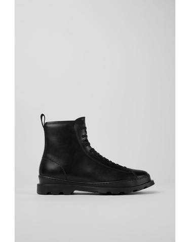 캠퍼 블랙 레더 남성 미들 부츠 Brutus K300245-004 BLACK