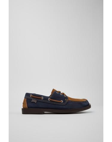 캠퍼 누벅 네이비 브라운 남성 보트슈즈 K101013-006 MULTICOLOR