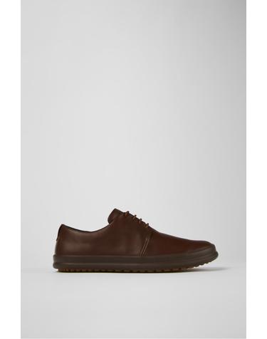 캠퍼 캐주얼 브라운 레더 남성 더비화 Chasis K100836-016 BROWN