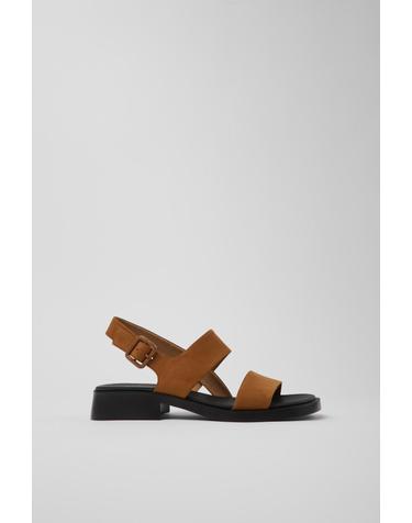 캠퍼 브라운 누벅 스트랩 여성 샌들 Dana K201486-011 BROWN