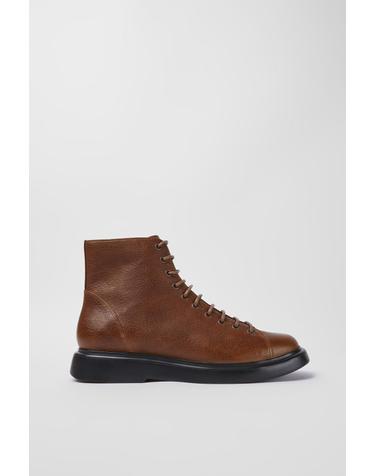 캠퍼 브라운 레더 앵클부츠 Poligono K300402-002 BROWN